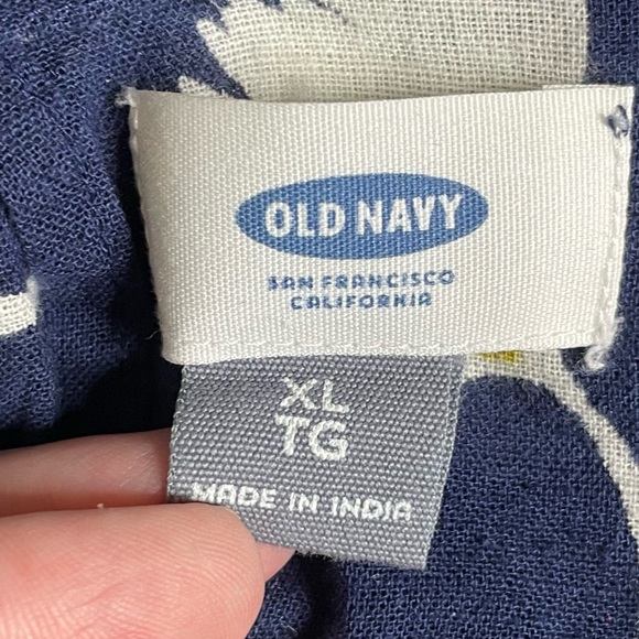 Old Navy XL oversized linen pocket tee navy blue - Picture 6 of 7